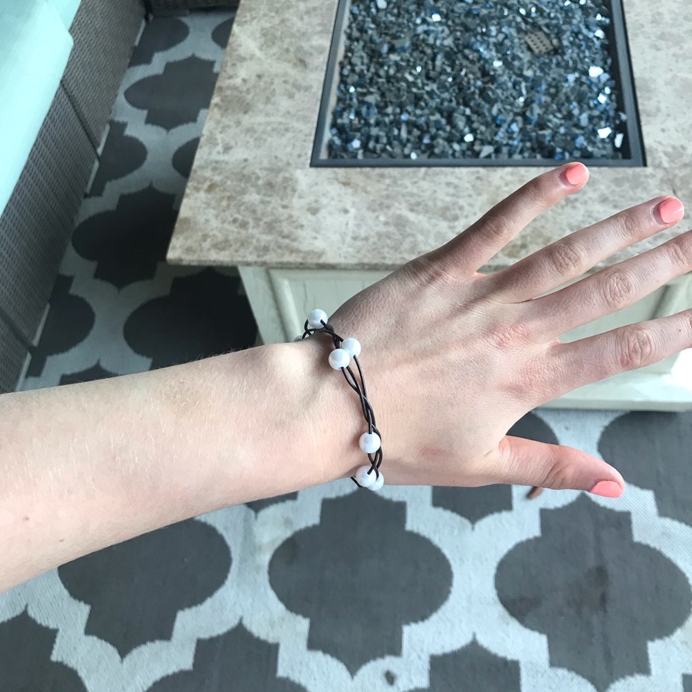 Brown Twisted pearl bracelet - Picture 6 of 8